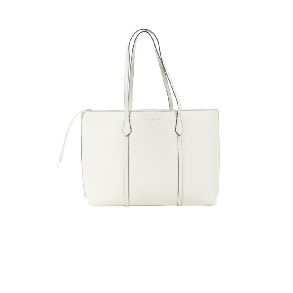 Tory Burch Womens Leather Multi Compartment Tote Handbag White